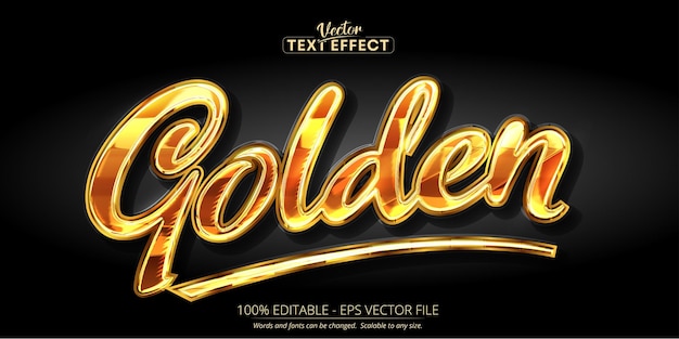 Gold text effect editable shiny golden color text style