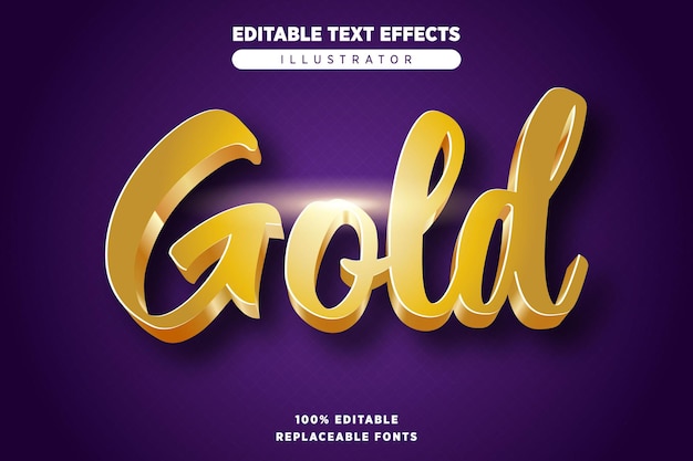 Gold text effect editable