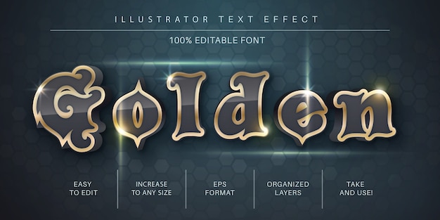 Gold text effect, font style