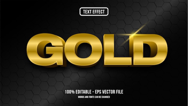 Gold text effect style concept