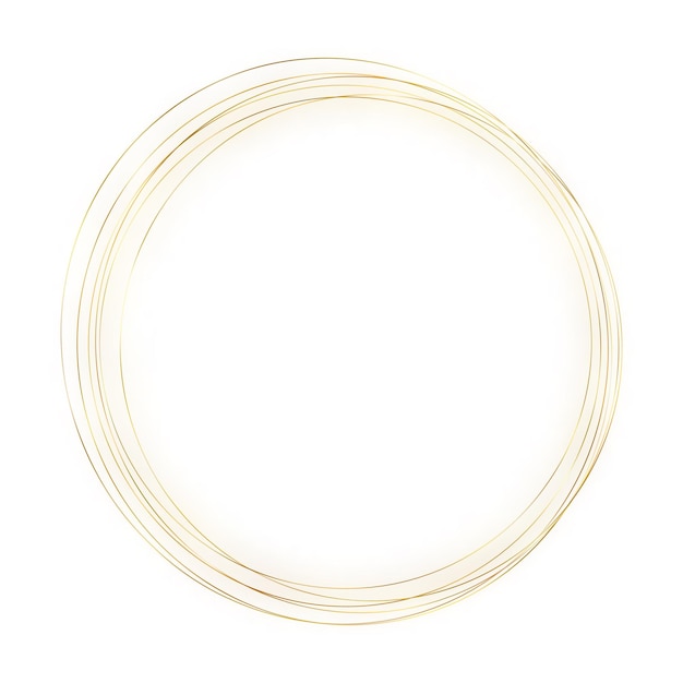 Gold thin round frame golden luxury circle logo