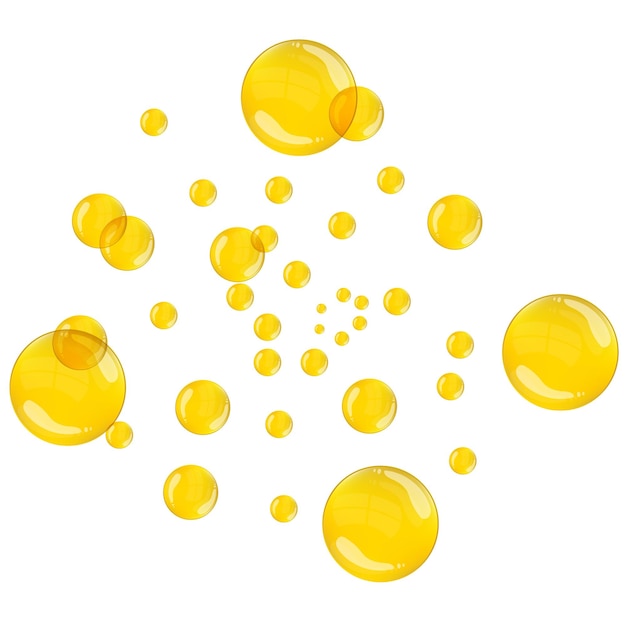 gold transparent sponge or soap bubble. Big gold transparent ball fills the area and small.