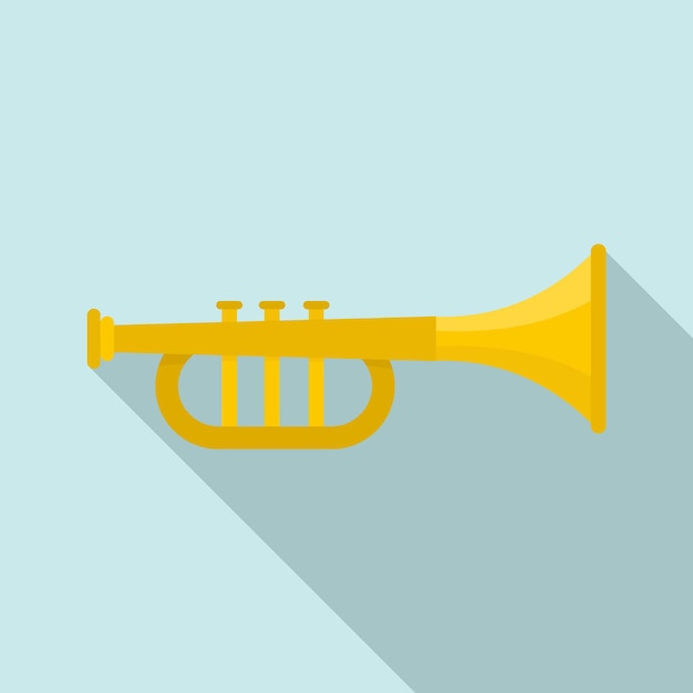 Gold trumpet icon Flat illustration of gold trumpet vector icon for web design