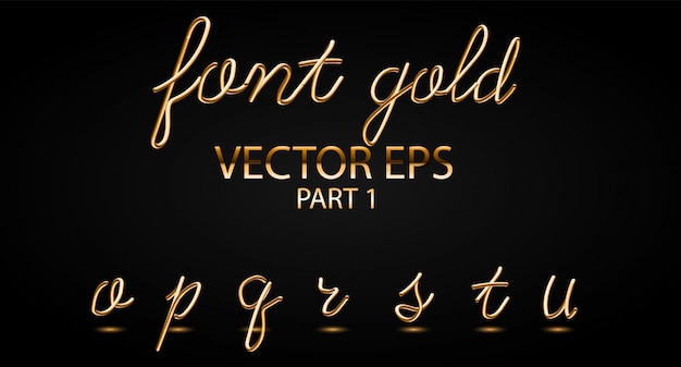 Gold Typeset with Rounded metallic Shapes