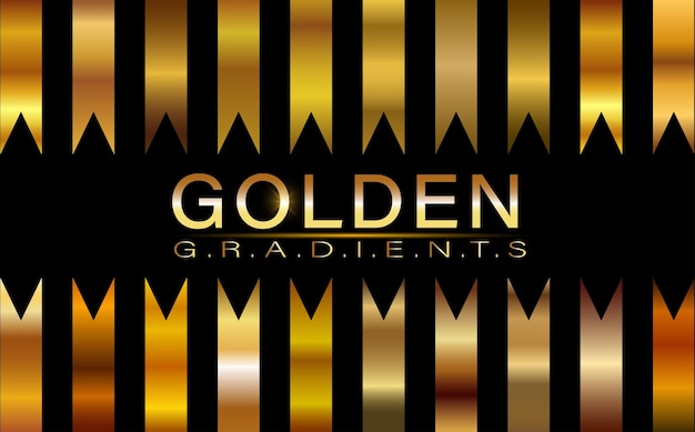 Gold Vector set of golden gradients