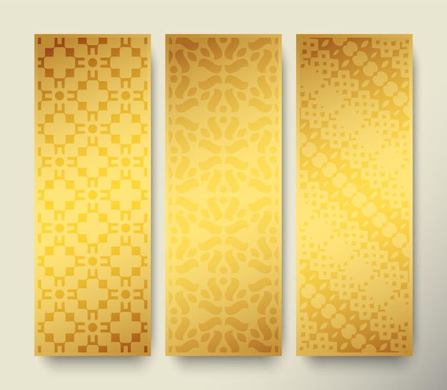 Gold vertical banner with minimal pattern