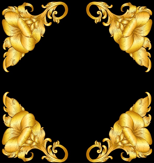 gold vintage baroque frame scroll