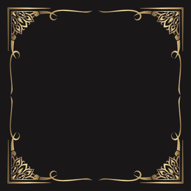 Gold vintage frame border ornament