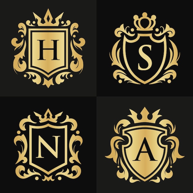 gold vintage monogram logo