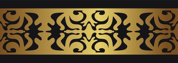 Gold vintage seamless border with baroque ornament