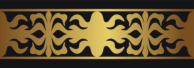 Gold vintage seamless border with baroque ornament