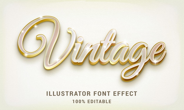 Gold vintage text style - easy editable text effect