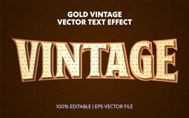 Gold vintage vector text effect