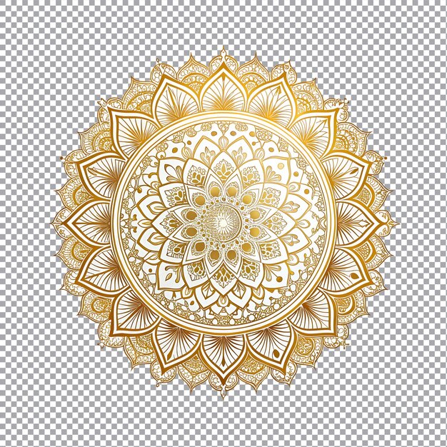 Vector a gold and white mandala on a transparent background