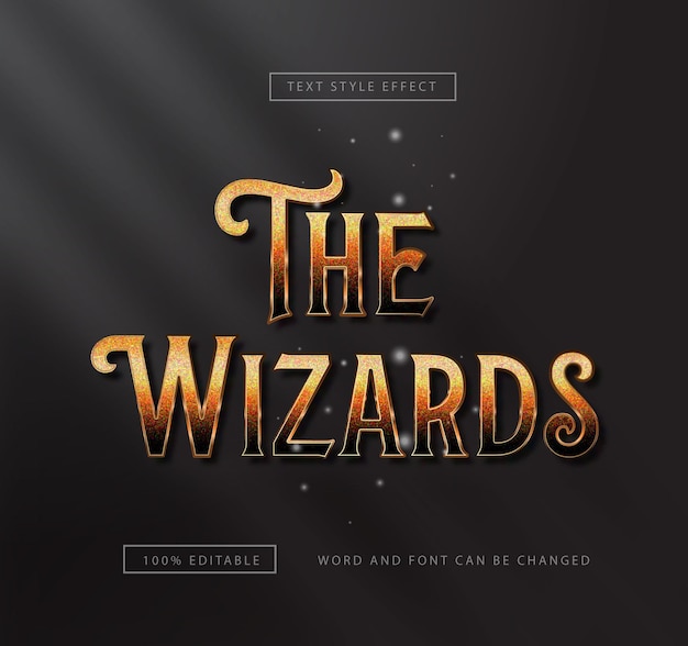 Gold The Wizard Text Effect