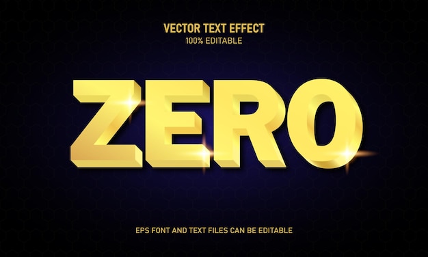 Gold zero editable text effect trending style modern