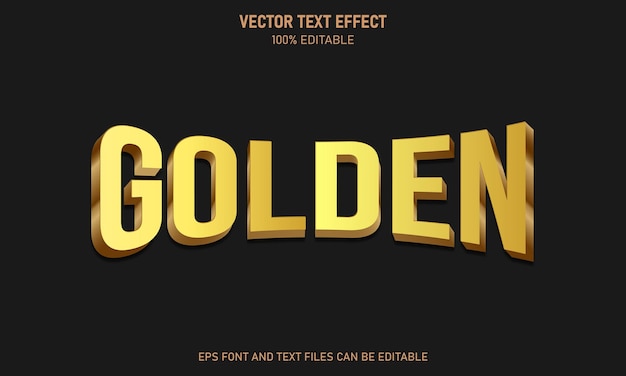 Golden 3d editable text effect