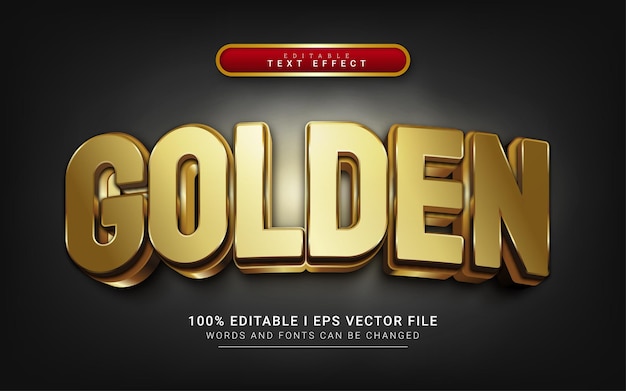 Golden 3d style text effect