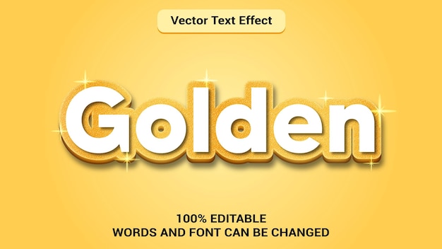 golden 3d text effect with modern style color