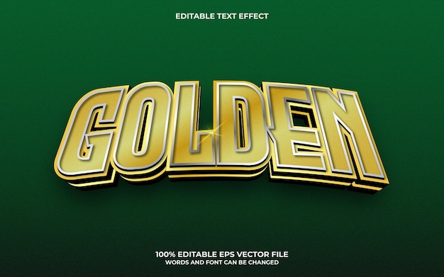 Golden 3d text effect