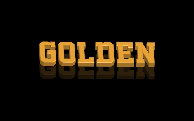 Golden 3d text effect