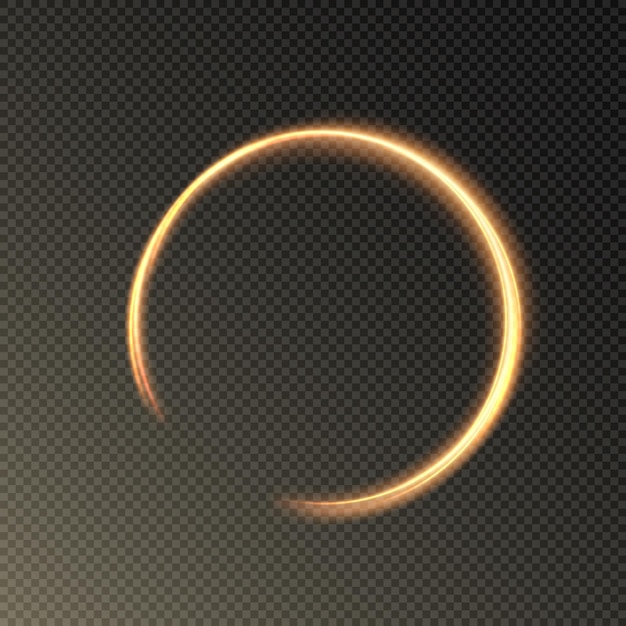 Golden abstract transparent background semicircular light effect light energy flow Vector