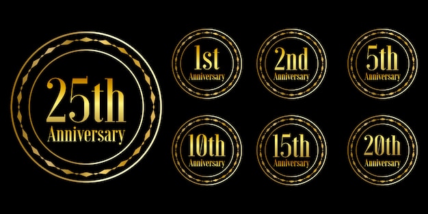 Golden anniversary celebration design set