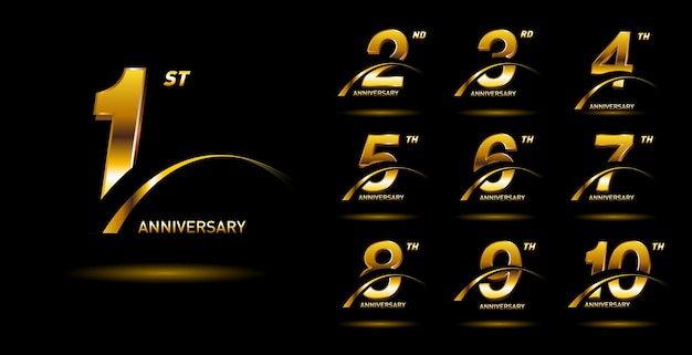 Golden anniversay premium emblem set