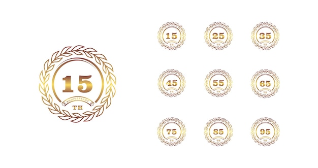 Golden anniversay premium emblem set