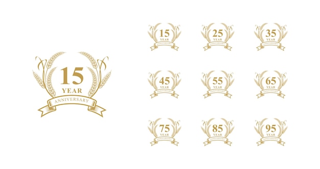 Golden anniversay premium emblem set