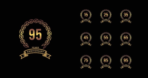 Golden anniversay premium emblem set