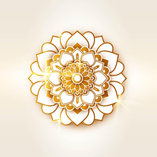 Golden arabesque islamic symbol element