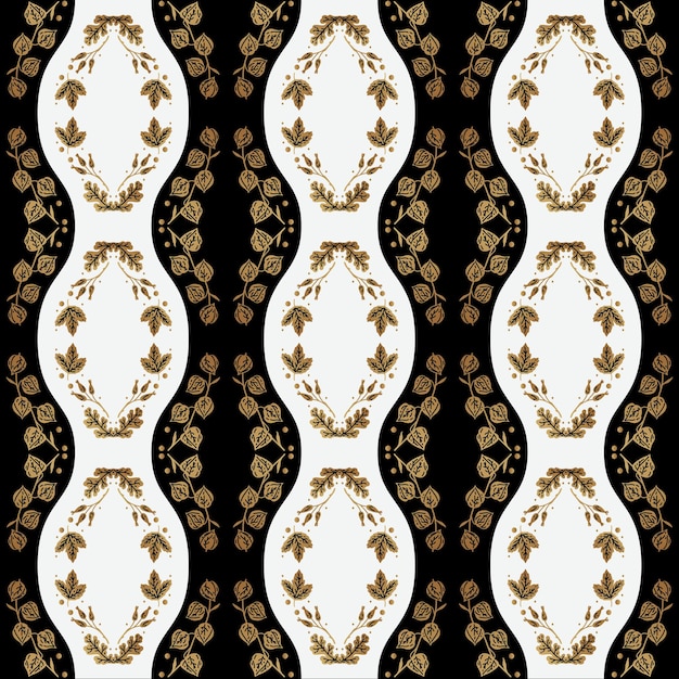 Golden art decoration illustration Luxury seamless pattern with gold leaves