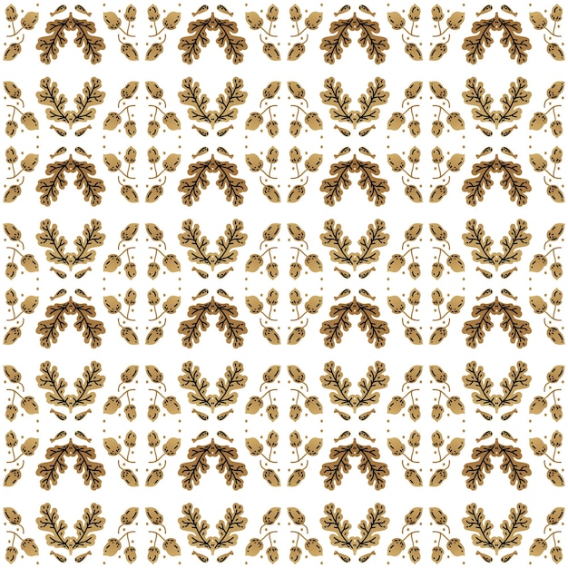 Golden art decoration illustration Luxury seamless pattern with gold leaves