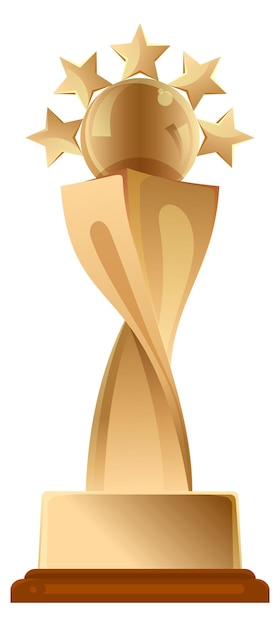 Golden award Winner reward Victory champion trophy