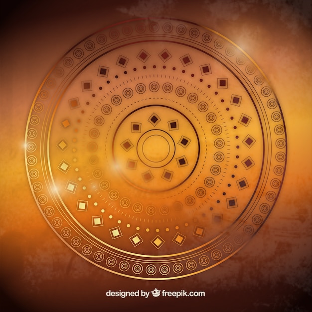 Vector golden background in ethnic style