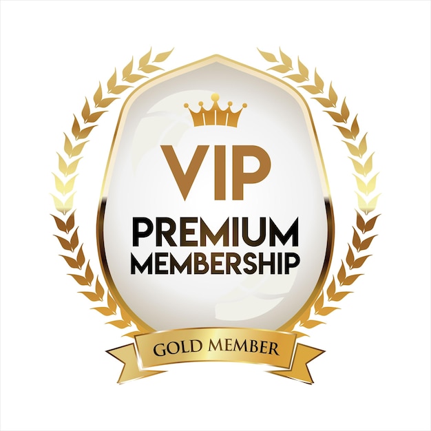 Golden badge VIP golden member retro design