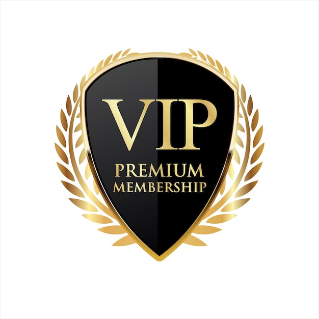 Golden badge VIP golden member retro design