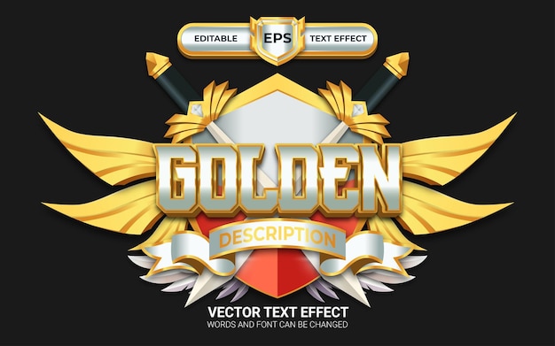 Golden Badge with Editable Text Effect