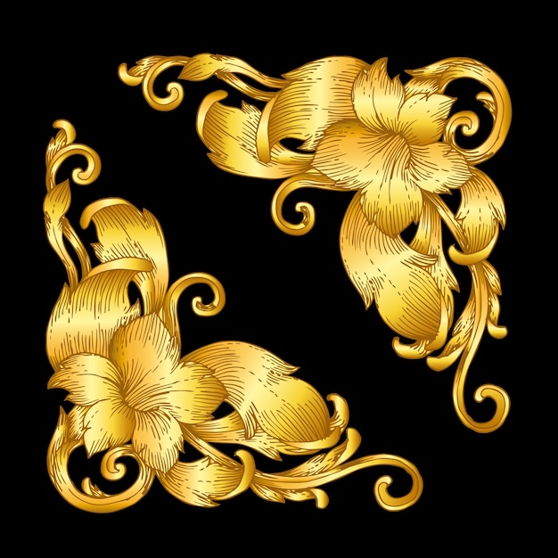 golden baroque style frame scroll