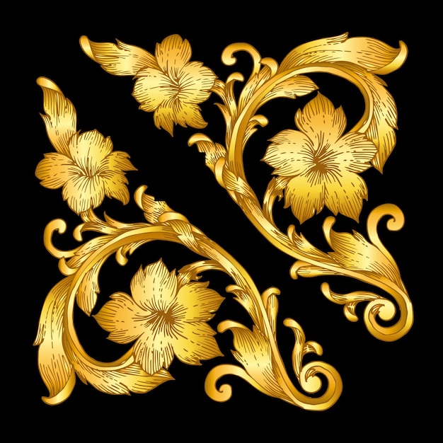 golden baroque style frame scroll