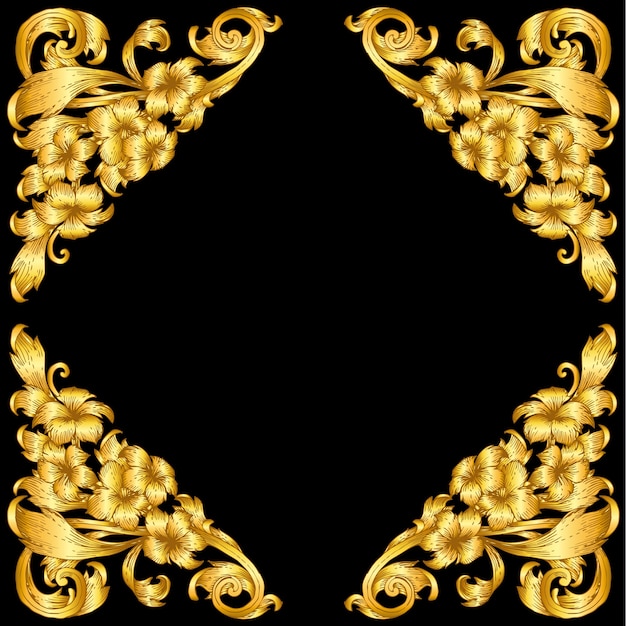 golden baroque style frame scroll