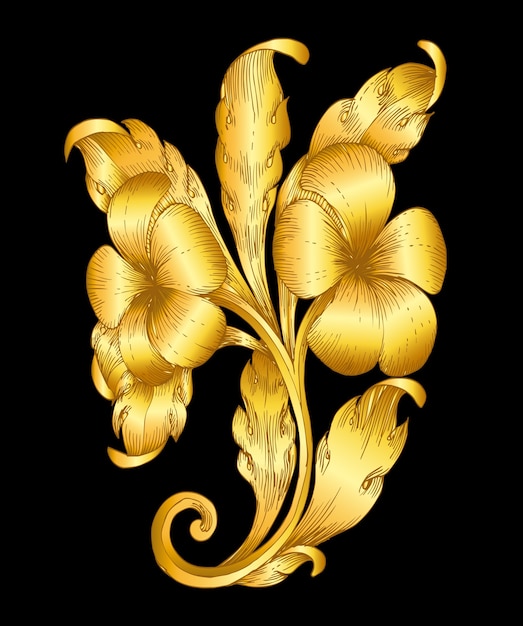 golden baroque style frame scroll