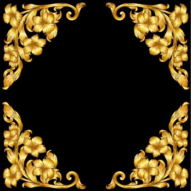 golden baroque style frame scroll