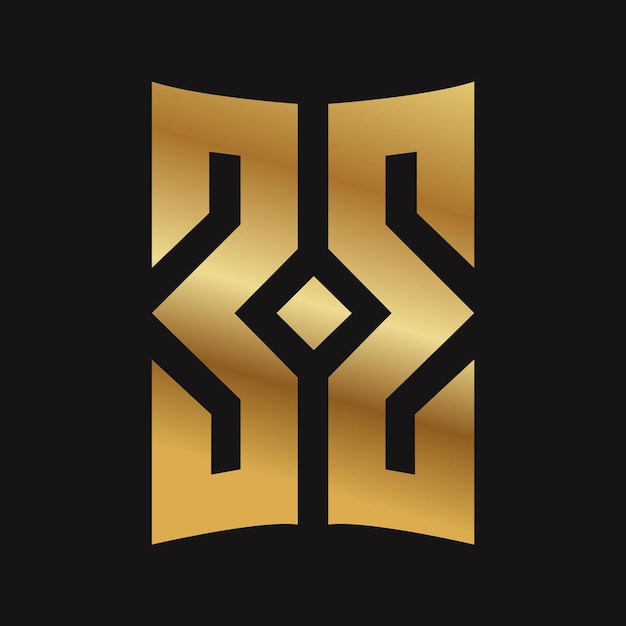 Vector golden be logo design on black background