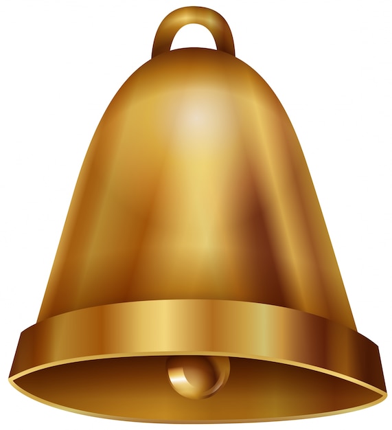 Golden bell on white background