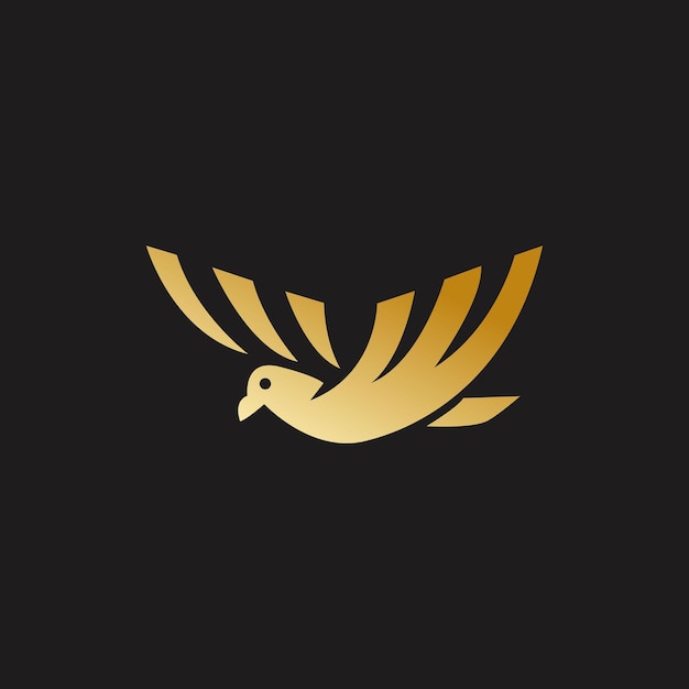 Golden bird logo design template