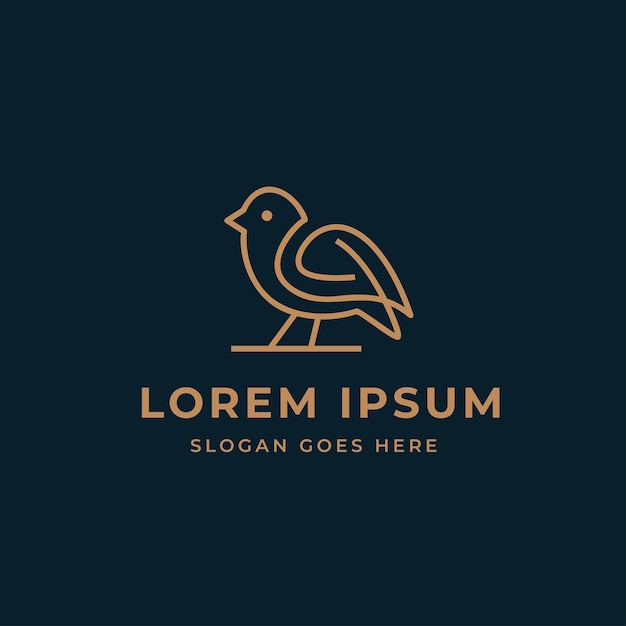 Golden bird modern animal logo