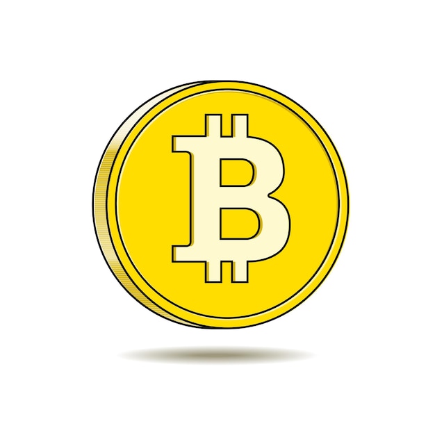 Golden bitcoin digital cryptocurrency icon