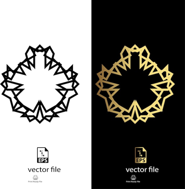 Vector golden amp black cornflower simple geometric vector